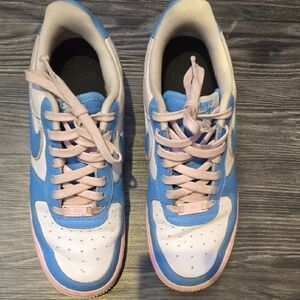 Nike Air Force 1 Sky Blue and White Athletic Shoes